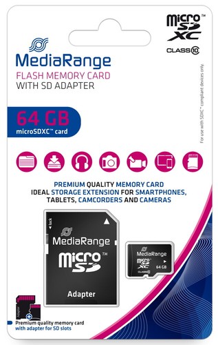 Mediarange micro sdxc - sdxc, karte